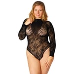 NORTIE Lotus Body med Simili-stein Plus Size - Svart