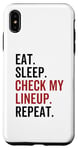 Coque pour iPhone XS Max Eat Sleep Check My Lineup Repeat Funny Fantasy Football