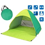 shunlidas Folding Portable Fishing Tent Camping Automatic Pop Up Tents Sun Shelter Anti-uv Sun Shade Awning 2-3 Person Outdoor Summer Tent-green with green
