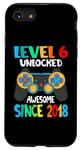 iPhone SE (2020) / 7 / 8 Level 6 Unlocked Awesome Since 2018-6th Birthday Gamer Case