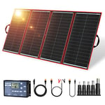 DOKIO Panneau Solaire Pliable 300W 18V Kit Monocristallin avec régulateur de charge solaire (2 ports USB) et câble 3m pour batterie de voiture 12V, AGM, batterie gel, batterie acide