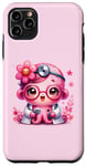 Coque pour iPhone 11 Pro Max Fond rose avec jolie pieuvre Docteur en rose