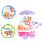 28pcs/Set Kids Children Girls Ice Cream Cart Toy Set Girl DIY Ice Cream Shop BGS