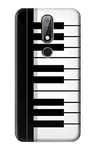 Black and White Piano Keyboard Case Cover For Nokia X6, Nokia 6.1 Plus