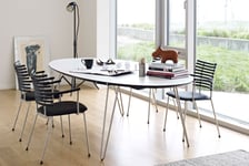 Naver Collection - GM 6653 Utdragbart bord, 240 x 120 cm, Såpad ek, Skiva med Corian-topp, Skiva utan iläggsskiva, Ben i rostfritt stål