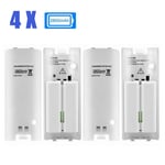4 Pack Battery Rechargeable For Nintendo Wii Remote Controller White Batteries