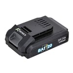 Ribiland 10417 - Batterie 20 V 2 Ah pour Gamme R-BAT20 - Batterie Li-ION 20 V - 2 Ah - avec témoin de Charge - Noir