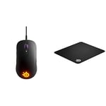 SteelSeries Sensei Ten - Gaming Mouse & QcK Large - Gaming Mouse Pad - 450 x 400 x 2 mm - Fabric - Rubber Base - Black