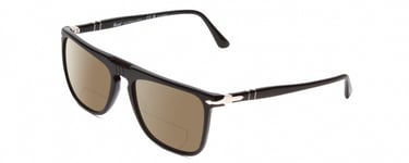 Persol PO 3225S Unisex Polarized BIFOCAL Reading Sunglasses in Black Silver 56mm
