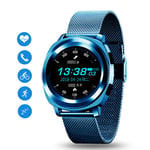 ZZJ Smart Watch, Waterproof IP68 Heart Rate Monitor Bluetooth Smartwatch Answer Call Fitness Tracker Watch for Xiaomi Smart Phone,Blue