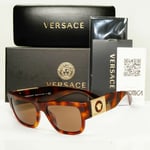 Versace Sunglasses Gold Medusa Large Brown Havana Tortoise Mens 4406 5217/73
