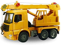 1:20 Giant Sound And Light Pull Back Force Engineering Model Vehicle Manual Sliding Crane Rear Wheel Friction Inertial Engineering Truck Boom Crane Educational Toy Children's Birthday Gift