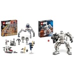 LEGO Star Wars Clone Trooper & Battle Droid Battle Pack Building Toys & Star Wars Stormtrooper Mech Set, Buildable Action Figure Model with Jointed Parts, Minifigure Cockpit
