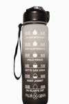 Sporty Motivasjon Drikkeflaske - 1 liter - Sort &amp; Hvit