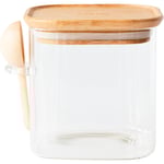 Glasburk med bambulock och måttsked 800 ml