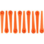 Vhbw - 10x Lames compatible avec Gardena 8841 AccuCut 450Li, 9823 EasyCut Li-18/23R taille gazon - Lames de rechange, orange, plastique