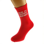You're My Favourite Boyfriend Valentines Red Mens Socks UK size 5-12 - X6N322