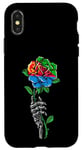 Coque pour iPhone X/XS Rose érythréenne avec squelette et racines du drapeau érythréen