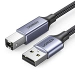 Ugreen Printerkabel USB-B (han) - USB-A 2.0 (han) 480 Mbps, 5m - Sort
