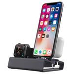 Charger Stand for Apple Watch iPhone Airpods, 3 in 1 Charging Station for Apple, Aluminum iWatch Stand Dock Holder for Apple Watch Series 7 6 SE 5 4 3 2 1, 45mm 41mm 44mm 40mm 42mm 38mm, No Charger