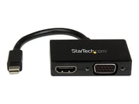 StarTech.com Adaptateur audio / vidéo de voyage - Convertisseur 2-en-1 Mini DisplayPort vers HDMI ou VGA - 1920x1200 / 1080p - Convertisseur vidéo - DisplayPort - HDMI, VGA - noir