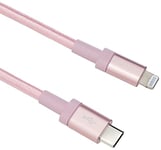 Amazon Basics Câble USB-C vers Lightning en nylon tressé, chargeur certifié MFi pour iPhone 13/12/11/X/XS/XR/8 - Rose doré, 1.8 m