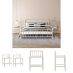 The Living Store Sängbord 2 st vit och transparent metall och glas -  Nattduksbord