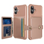 Lyxigt Plånboksskal för iPhone 16 Plus - Praktisk Funktion med en Stilren Design Roséguld