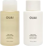 OUAI Fine Shampoo and Conditioner Set - Sulfate Free Shampoo and Conditioner fo