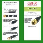 QuickClick Coax F Type Connector N77HX TV Sky Freesat Sat Assemble CT100 Cable