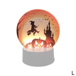 Led Lights Halloween Decoration For Home Bat Witch Ornament White Base