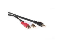 ACT Converter cable 3.5 mm jack male - 2x RCA male 10m Schwarz Audio-Kabel (AK2078)