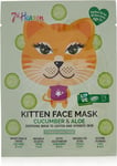 7Th Heaven Kitten Face Sheet Mask with Cucumber and Aloe Vera to Soften and Hydr