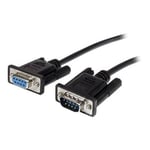 StarTech.com Cable serie DB9 RS232 noir en liaison directe 1 m - M/F - Rallonge de câble série - DB-9 (M) pour DB-9 (F) - 1 m - noir - pour P/N: 1P3FPC-USB-SERIAL, ICUSB2321F, ICUSB2324, ICUSB2324I, ICUSB232IS, ICUSB232V2