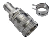 Koolance Qd3 Female Quick Disconnect No-Spill Coupling, Panel Barb For Id 10Mm (3/8In) - Koppling Till Vätskekylsystem