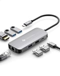 NOVOO Hub USB C 7 en 1 Adaptateur USB C vers HDMI 4K, Hub USBC avec Ethernet, 4 X USB, 100W PD Port de Recharge, Mulitport Dock USB C Adaptateur Compatible avec MacBook Pro MacBook Air