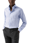 Eton Signature Twill-skjorta Slim Fit, Extreme Cut Away-krage Blå