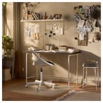 IKEA IKEA LAGKAPTEN / SPÄND skrivbord, svartbrun/vit, 120x60 cm, cm 120x60 cm