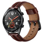 Bracelet en cuir durable pour Huawei Watch GT/ GT2 - Brun