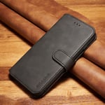 iPhone 8 Plus / 7 - DG MING Retro läderfodral plånbok Svart