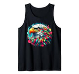 Cool Bald Eagle Spirit Animal Illustration Tie Dye Art Tank Top