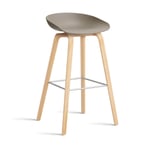 HAY About a Stool 32 High barstol såpat ekstativ 2.0 Khaki-rostfritt stålstöd