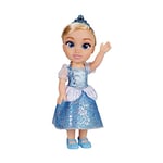 Disney Princess Cinderella Doll, 14” / 35cm Tall Doll with Royal Reflection Eyes Includes Shimmery Platinum Holofoil Printed Removable Dress, Shoes, Tiara and Brush, Perfect for Girls Ages 3+