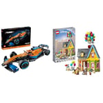 LEGO 42141 Technic McLaren Formula 1 2022 Replica Race Car Model Building Kit, F1 Motor Sport Set & 43217 Disney and Pixar ‘Up’ House​ Buildable Toy with Balloons, Carl, Russell and Dug Figures
