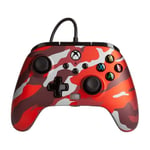 Manette filaire améliorée PowerA pour Xbox Séries X/S Camouflage Rouge Métallique
