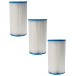 vhbw 3x Cartouches filtrantes remplacement pour Intex filtre type A pour piscine, pompe de filtration - Filtre à eau, blanc / bleu