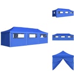 Partytält & paviljoner - Living Pop-Up hopfällbart partytält med 8 sidoväggar blå 3x9 m