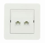Datauttag kit med 2st RJ45 Cat6 infällt vinklat (Datauttag)