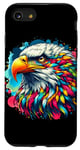 iPhone SE (2020) / 7 / 8 Cool Bald Eagle Spirit Animal Illustration Tie Dye Art Case