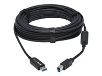 Eaton Tripp Lite Series Usb 3.2 Gen 1 Plenum-Rated Fiber Active Optical Cable (Aoc) - A/B M/M, Black, 20 M - Usb-Kabel - Usb Typ A (Hane) Till Usb Type B (Hane) - Usb 3.2 Gen 1 - 20 M - Plenum, Active Optical Cable (Aoc) - Svart